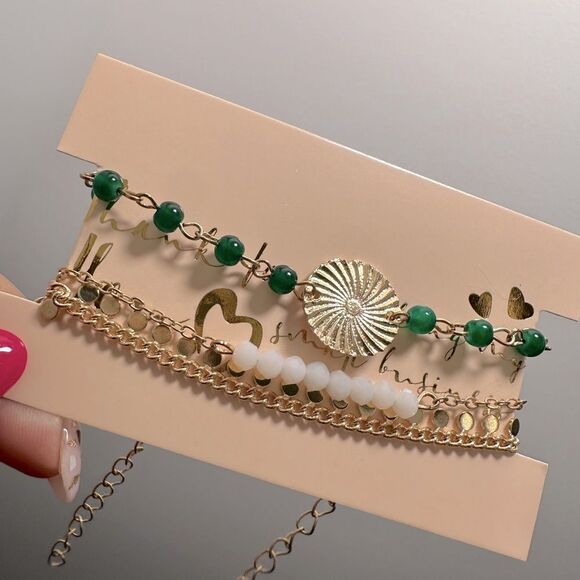 3 Piece Bohemian Bracelet Set In Gold - Picture 1 of 6
